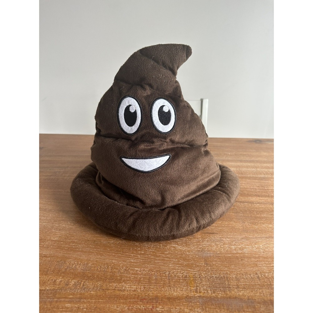 Fleece Plush EMOJI POOP Hat Brown Kids Teens Funny Funny Soft‎